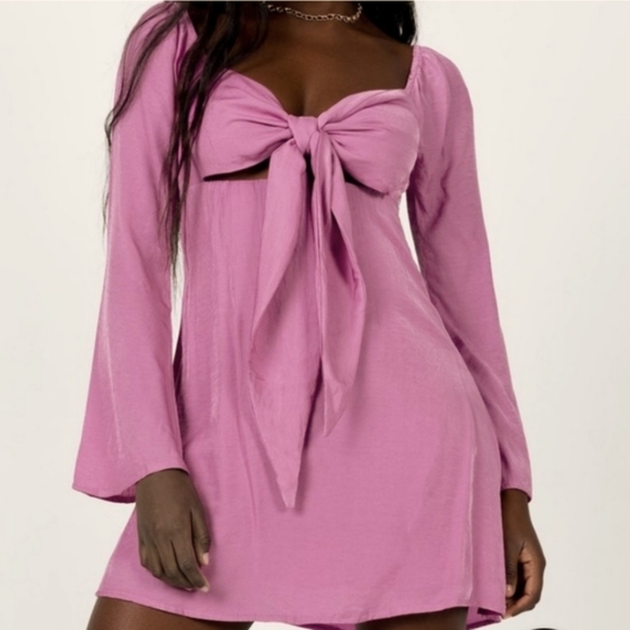 Princess Polly Adriana Tie front Mini dress - Picture 1 of 14